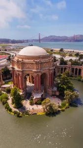 Palace of Fine Arts rotunda San Francisco California Marina District lagoon